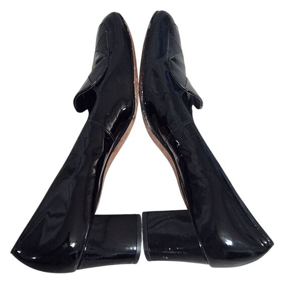 Vintage Florsheim Womens Heels Shoes Black Patent Leather Size 7 Square Toe - Picture 7 of 11
